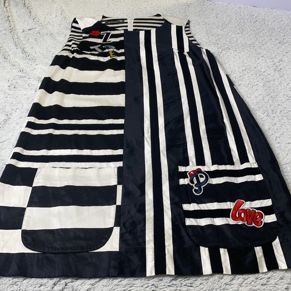⭐️Jetezo black white stripe dress patches sz med - Picture 4 of 12